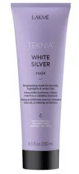 Маска для нейтралізації жовтого відтінку для світлого та мелірованого волосся Lakme Teknia White Silver Mask, 250 мл