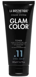 Бальзам для натурального сивого волосся з антижовтим ефектом La Biosthetique Glam Color Toner Steel Gray.11, 200 мл