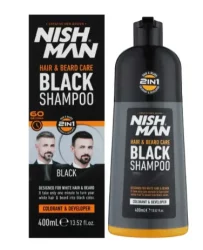 Шампунь для маскування сивини Nishman Hair&Beard Care Black Shampoo Bundle, 400 мл