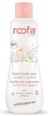 Гель-пінка для ванни з календулою та пантенолом для чутливої шкіри Roofa Foam Bath Gel, 300 мл