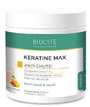 Добавка диетическая,  увеличивает объем волос и стимулирует его рост Biocyte Keratine Max, 20 x 12 гр