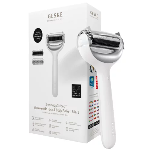 Электронный роллер для лица и тела с микроиглами GESKE MicroNeedle Face&amp;Body Roller 8 в 1 White