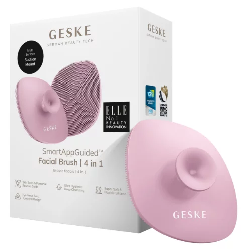Щітка для обличчя з тримачем 4 в 1 рожева Geske Facial Brush 4 in 1  Pink