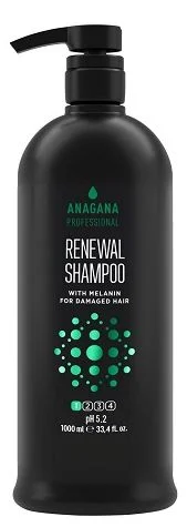 Шампунь із меланіном для пошкодженого волосся Anagana Professional Renewal Shampoo With Melanin, 1000 мл