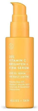 Сироватка з вітаміном для обличчя 20% Allies OF Skin 20% Vitamin C Brighten + Firm Serum, 30 мл