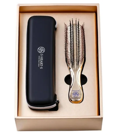 Набір зі щіткою для волосся та шкіри голови S-Heart-S Scalp Brush (World Premium Gold Long Gift Box)