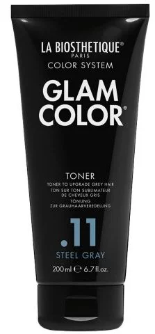 Бальзам для натурального сивого волосся з антижовтим ефектом La Biosthetique Glam Color Toner Steel Gray.11, 200 мл
