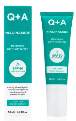 Балансуючий сонцезахисний крем для обличчя Q+A Niacinamide Balancing Daily Sunscreen, 50 мл