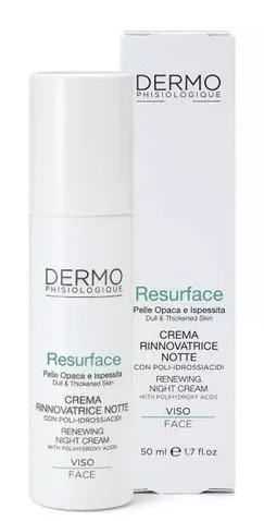 Нічний крем з кислотами для шкіри обличчя, шиї та декольте Dermophisiologique Resurface Crema Notte, 50 мл