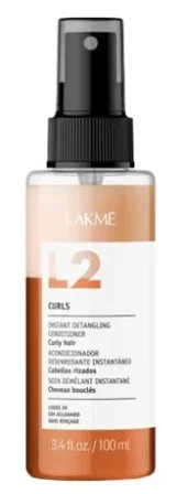 Двофазний незмивний спрей-кондиціонер Lakme L2 Curls Instant Detangling Conditioner для кучерявого волосся, 100 мл