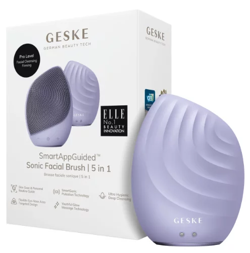 Электронная ультразвуковая щетка для лица Geske Sonic Facial Brush 5 в 1 Purple