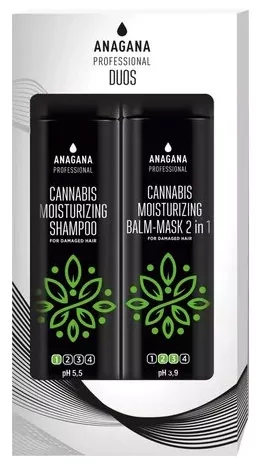 Набір зволожуючий з маслом каннабісу для пошкодженого волосся Anagana Duos Set Cannabis Moisturizing For Damaged Hair