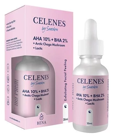 Пілінг-сироватка з кислотами Celenes celenes aha+bha+lactic+arctic chaga mushroom, 30 мл
