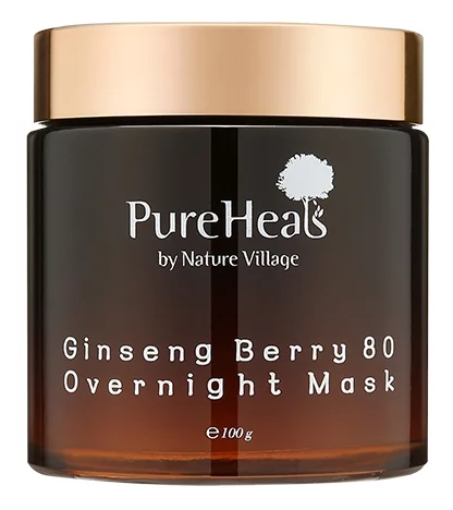 Нічна маска для обличчя з женьшенем Pureheals Ginseng Berry 80 Overnight Mask, 100млл
