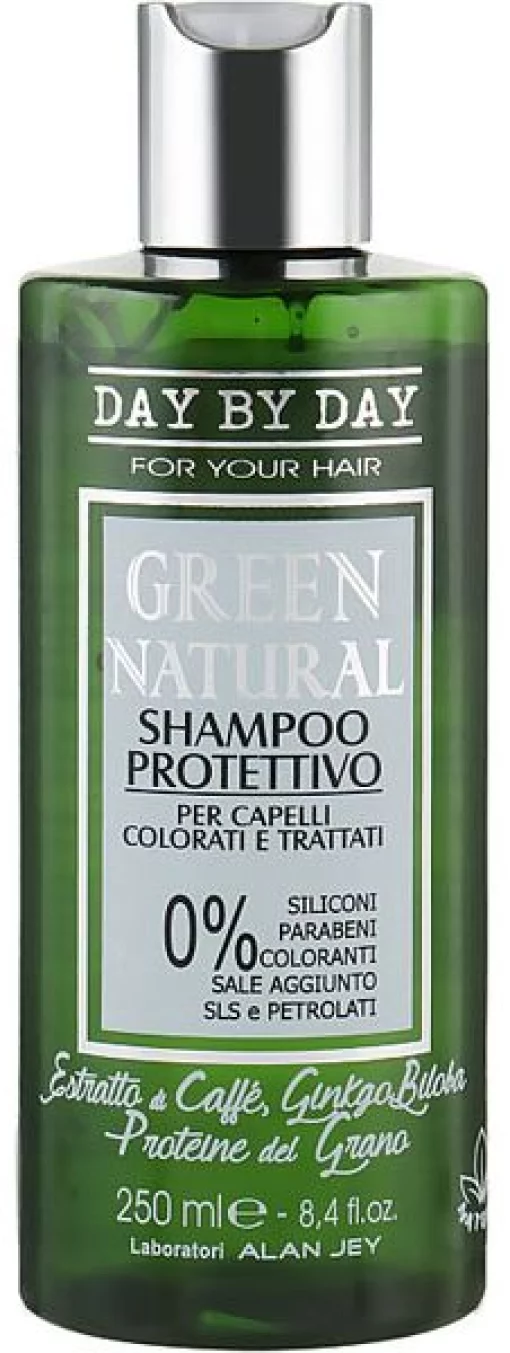 Шампунь для фарбованого та пошкодженого волосся «захист кольору» Alan Jey Green Natural Shampoo Protettivo, 250 мл