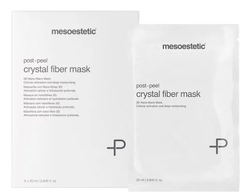 Пост-пілінгова маска Mesoestetic post peel crystal fiber mask, 5 шт х 25мл