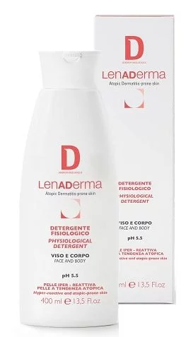 Очищающее физиологическое средство для атопической кожи для лица и тела Dermophisiologique Lenaderma Physiological Detergent, 400 мл