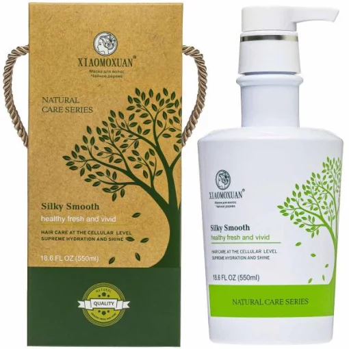 Maska pitaniya i vosstanovleniya povrezhdennykh volos chaynoye derevo Xiaomoxuan Silky Smooth Treatment, 550 ml Maska prednaznachena dlya polnotsennogo pitaniya i nezhnogo, a takzhe effektivnogo vosstanovleniya dazhe dostatochno sil'no povrezhdennykh volo