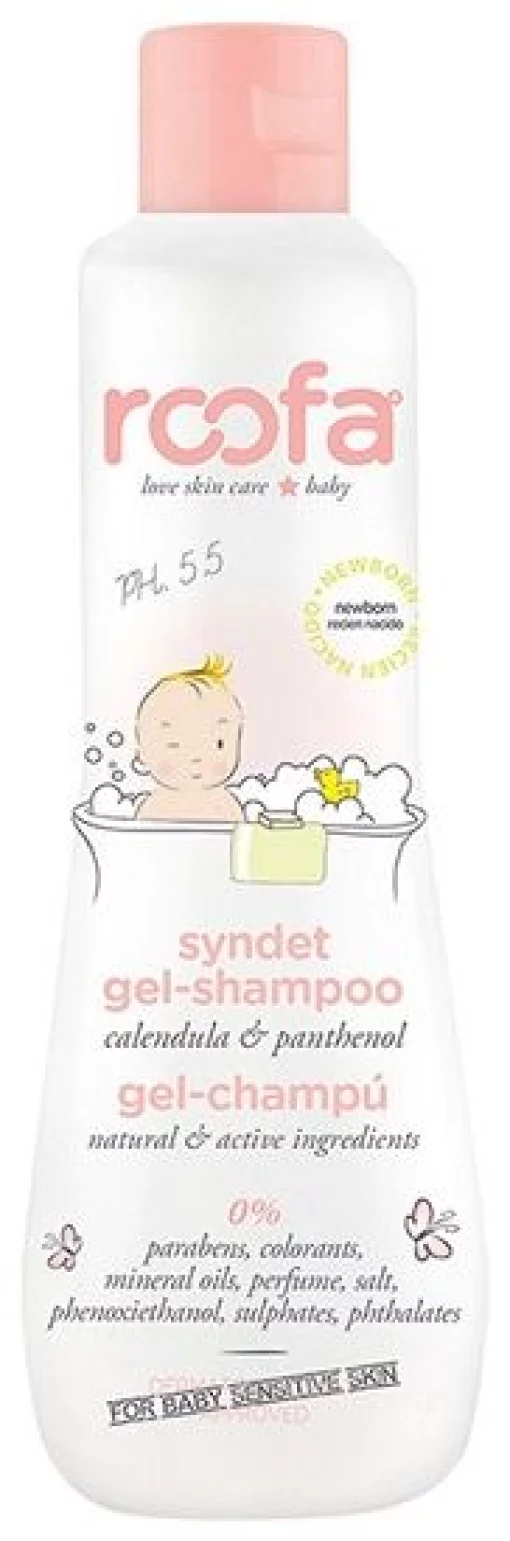 Синдет гель-шампунь з календулою та пантенолом для чутливої шкіри, від народження Roofa Syndet Gel Shampoo, 200 мл