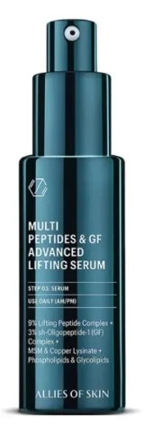 Мультипептидна сироватка з ефектом ліфтингу Allies Of Skin Multi Peptides &amp; GF Advanced Lifting Serum, 50 мл