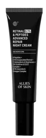 Антивіковий нічний крем для обличчя Allies Of Skin Retinal 0.1% &amp; Peptides Advanced Repair Night Cream з ретиналем 0.1%, 48 мл