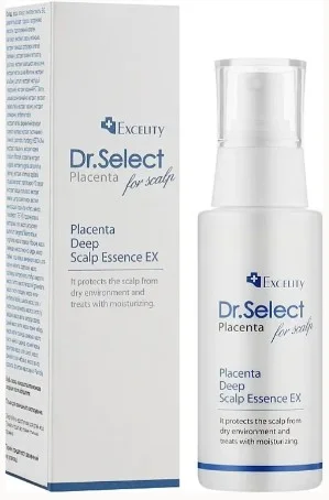 Эссенция для стимуляции роста волос с плацентой 8000 мг Dr.Select Excelity Placenta Deep Scalp Essence EX, 80 мл