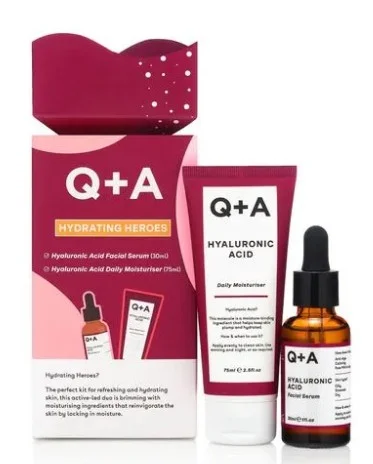 Подарунковий набір для зволоження шкіри Q+A Hydrating Heroes Gift Set (сироватка, 30 мл + крем, 75 мл)