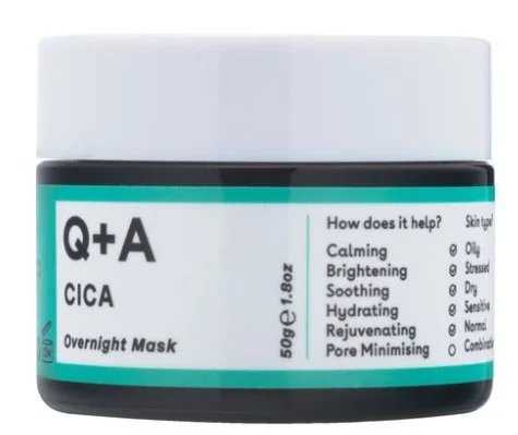 Успокаивающая ночная маска для лица Q+A Cica Calming Overnight Mask с центеллой, 50 г